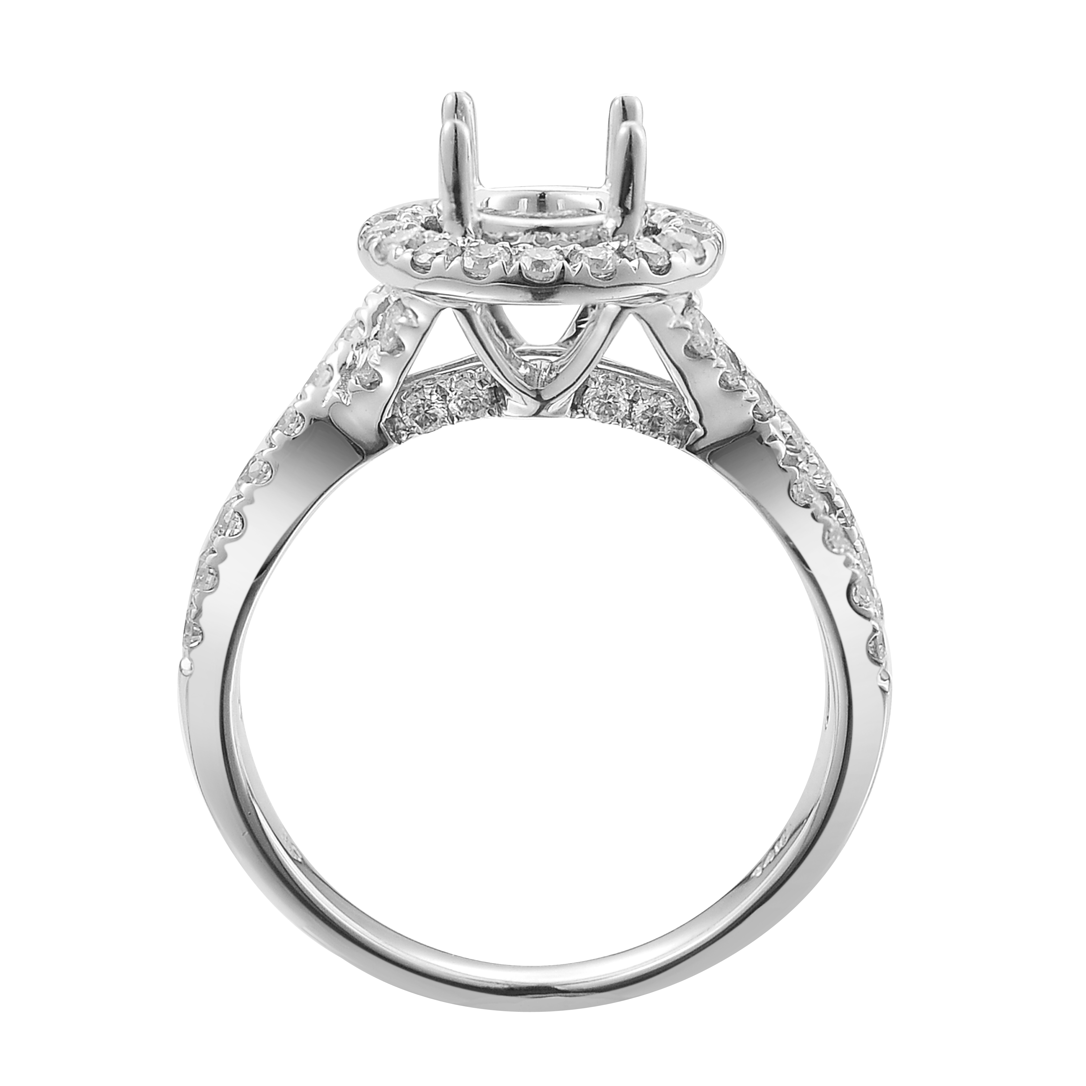 Diamond Engagement Mounting Ring 0.66 ct. 14K White Gold